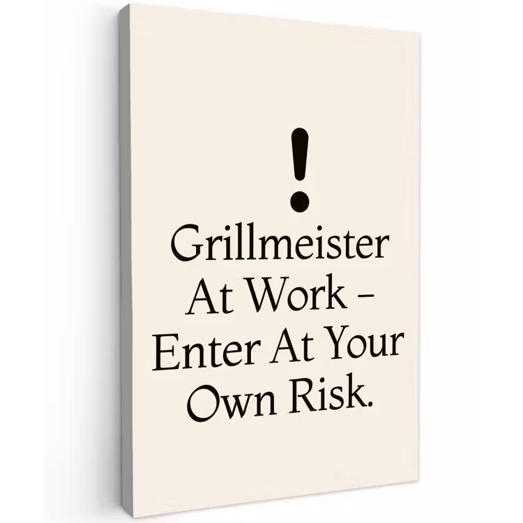 Canvas schilderij - Grill - Uitroepteken - Zwart - Tekst — 1