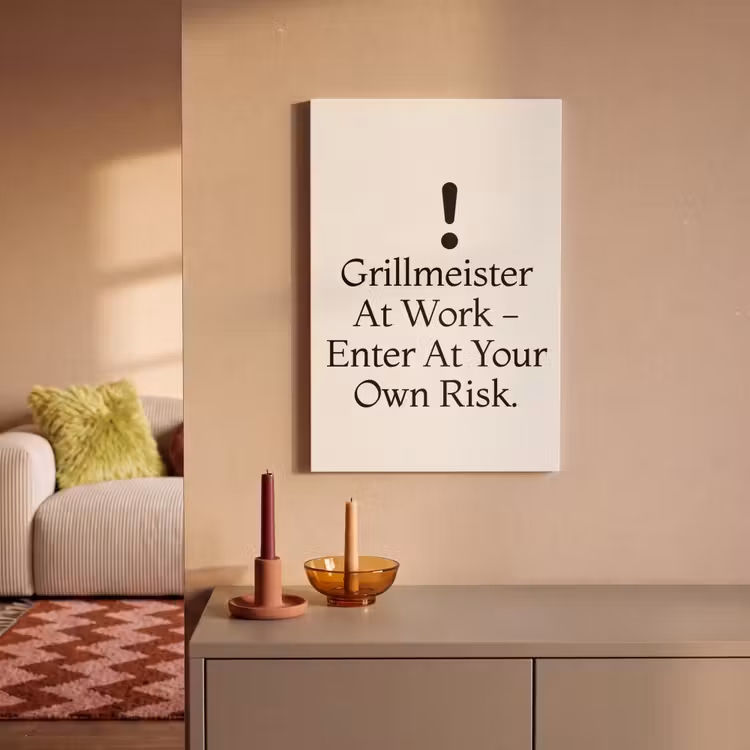 Canvas schilderij - Grill - Uitroepteken - Zwart - Tekst — 2