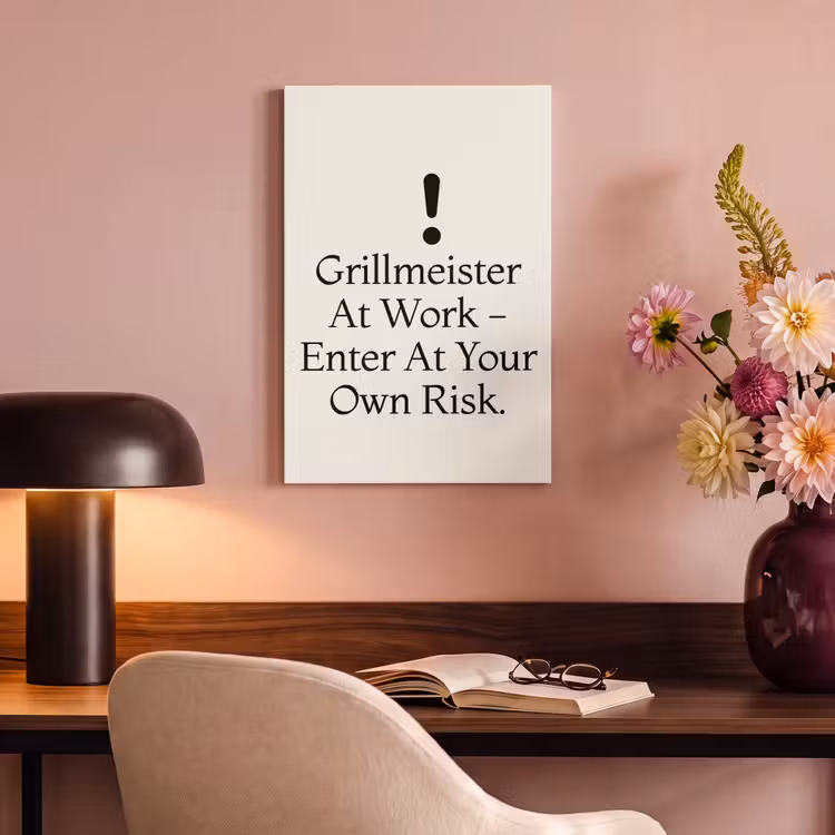 Canvas schilderij - Grill - Uitroepteken - Zwart - Tekst — 4