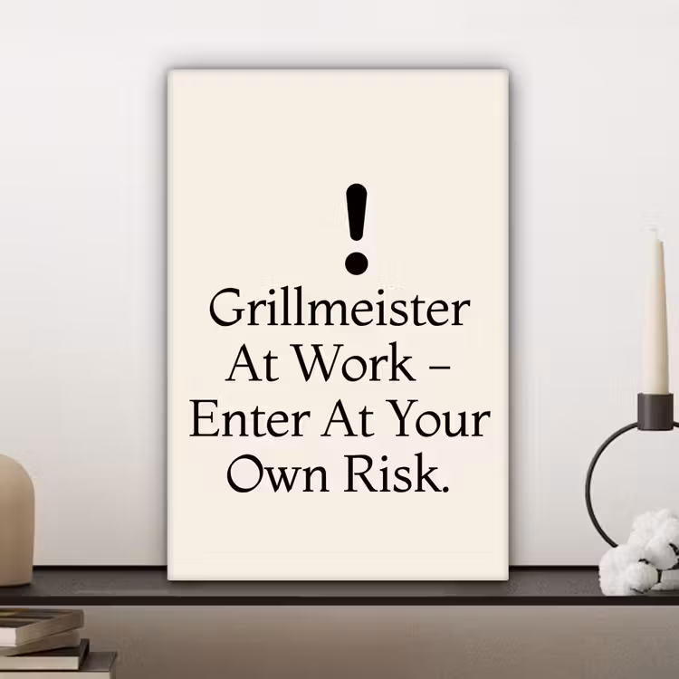 Canvas schilderij - Grill - Uitroepteken - Zwart - Tekst — 5