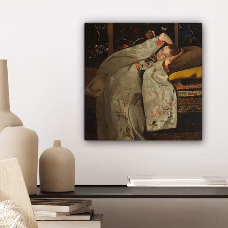 Canvas schilderij - Meisje in witte kimono - Schilderij van George Hendrik Breitner — 5