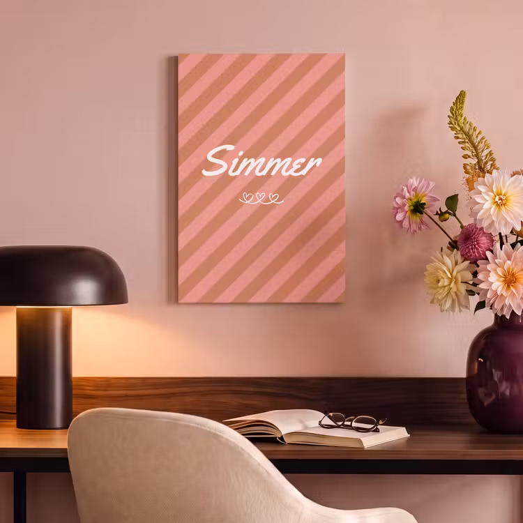 Canvas schilderij - Simmer - Hartjes - Strepen - Roze — 4