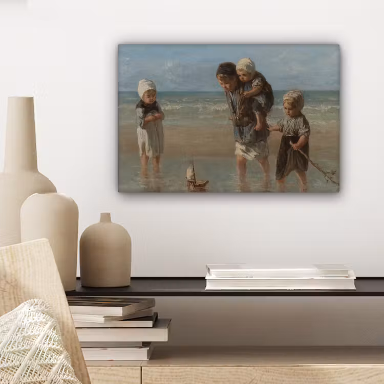 Canvas schilderij - Kinderen der zee - Schilderij van Jozef Israëls — 5