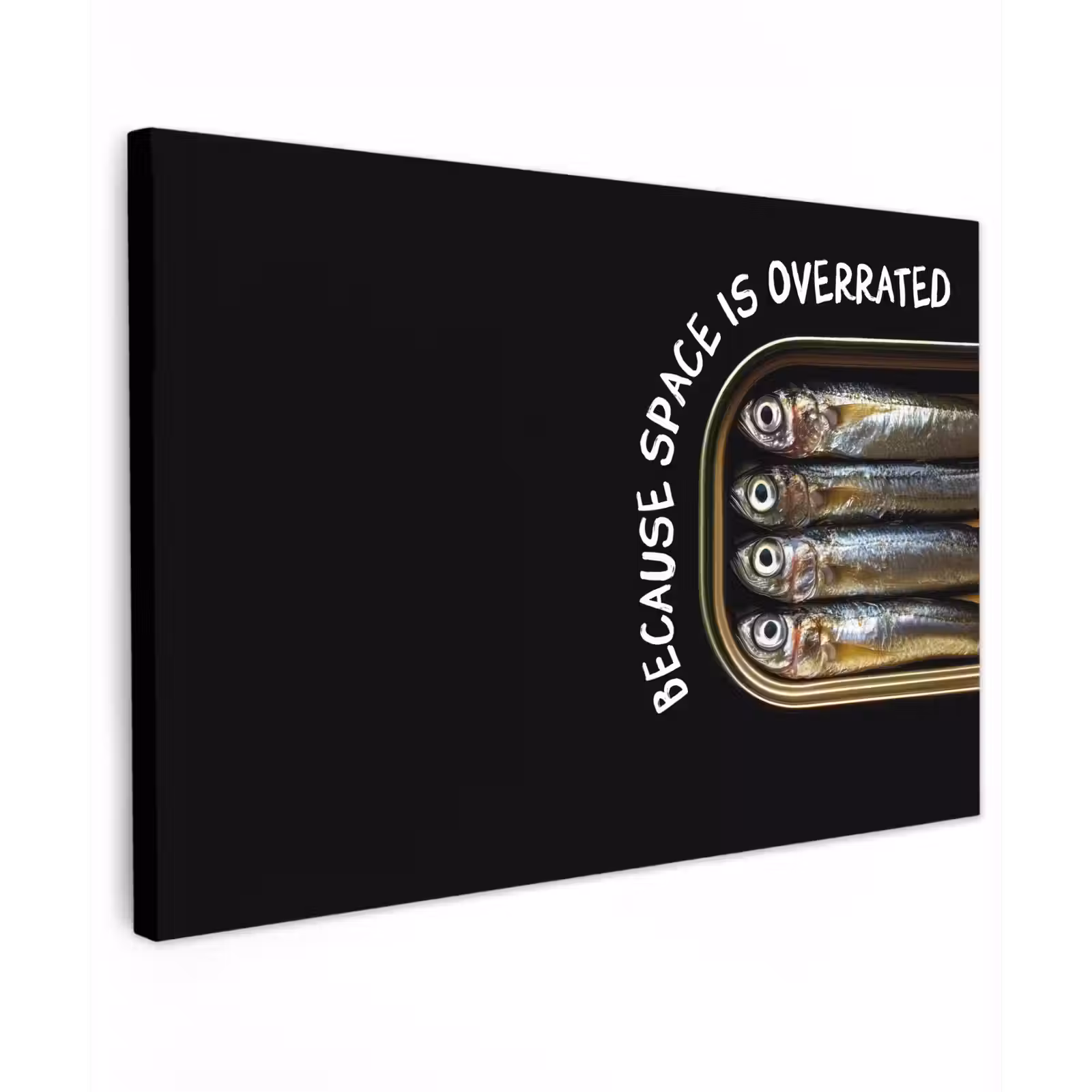 Canvas schilderij - Sardines - Tekst - Vis - Blik — 1