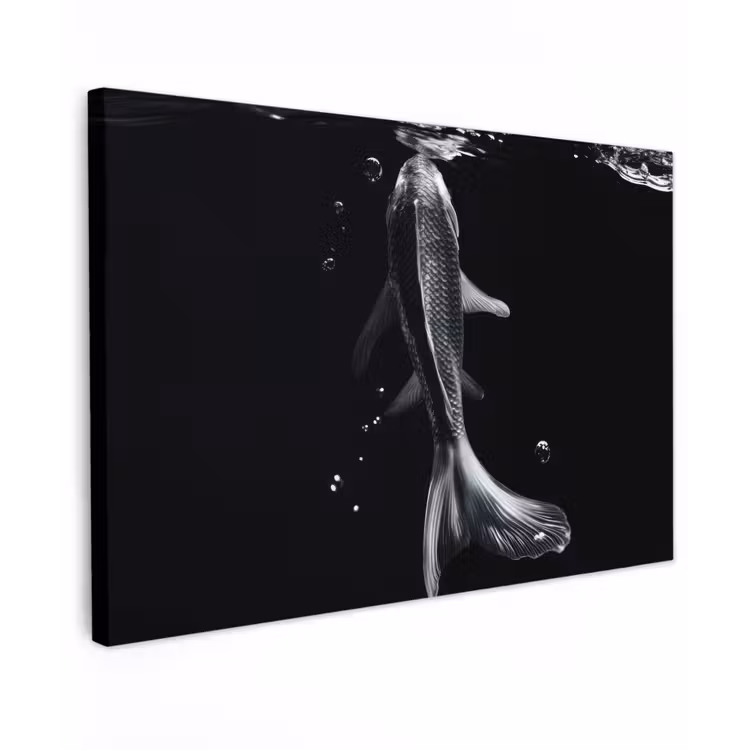 Canvas schilderij - Koi - Vissen - Water - Zwart — 1