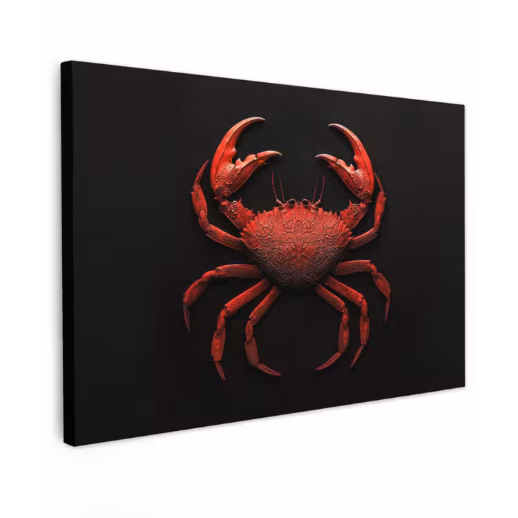 Canvas schilderij - Krab - Rood - Vissen - Schaaldieren — 1