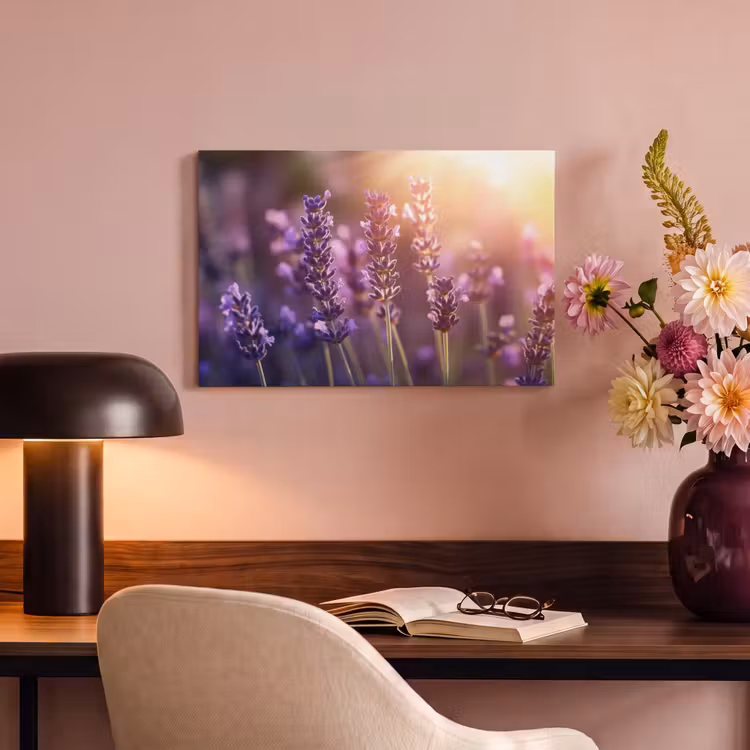 Canvas schilderij - Lavendelbloemen - Paars - Zonlicht — 4