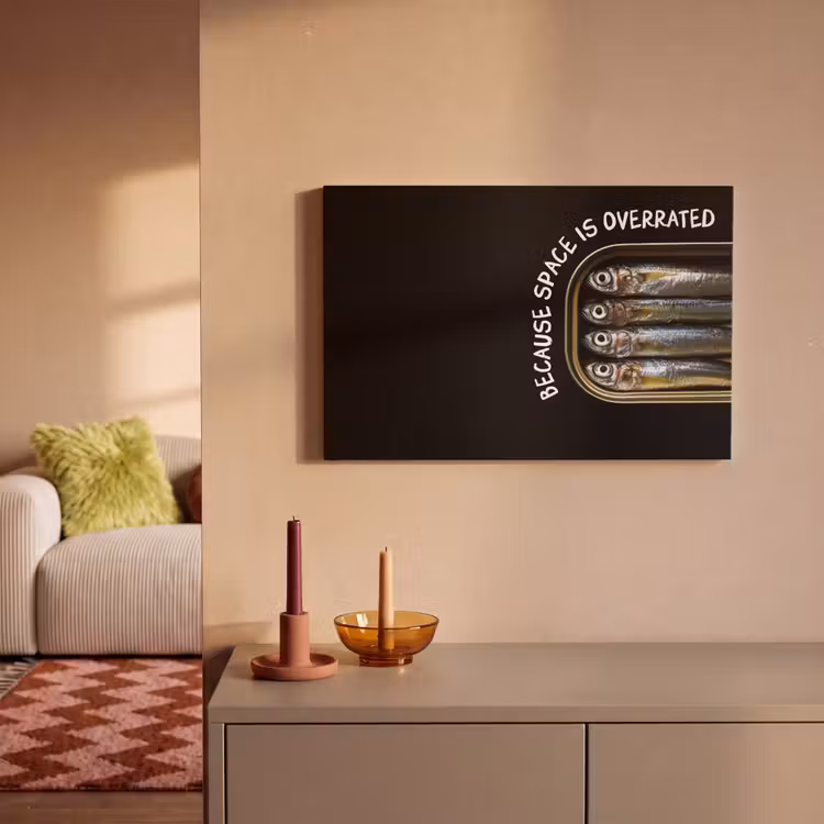 Canvas schilderij - Sardines - Tekst - Vis - Blik — 2