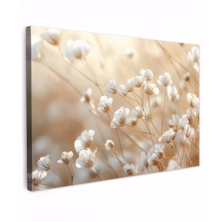 Canvas schilderij - Wilde - Bloemen - Wit — 1