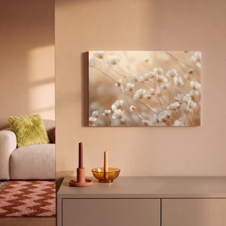 Canvas schilderij - Wilde - Bloemen - Wit — 2