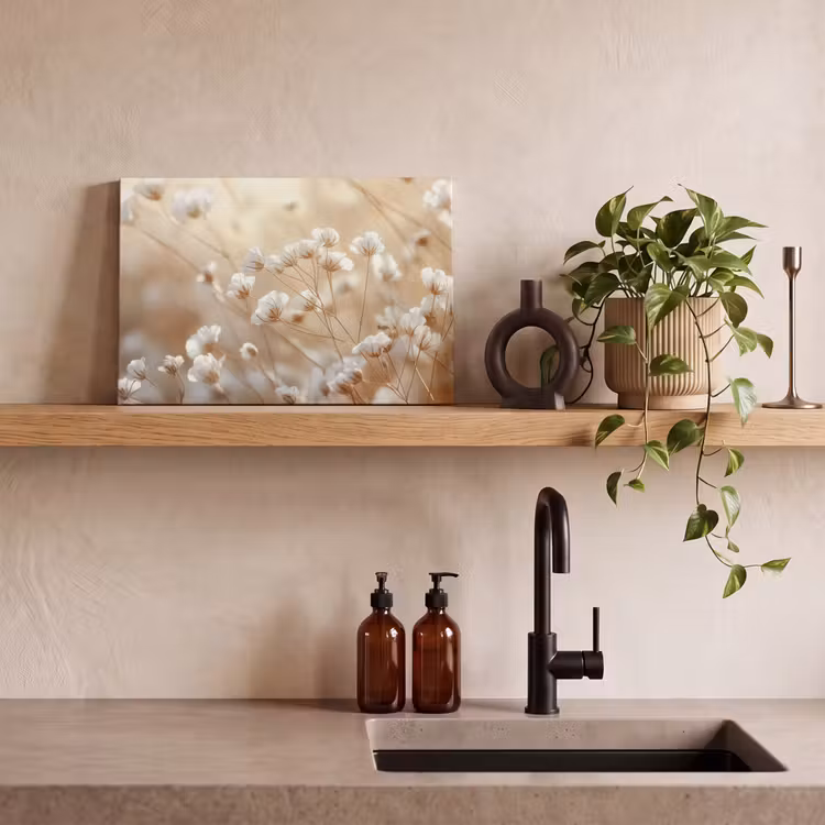 Canvas schilderij - Wilde - Bloemen - Wit — 3