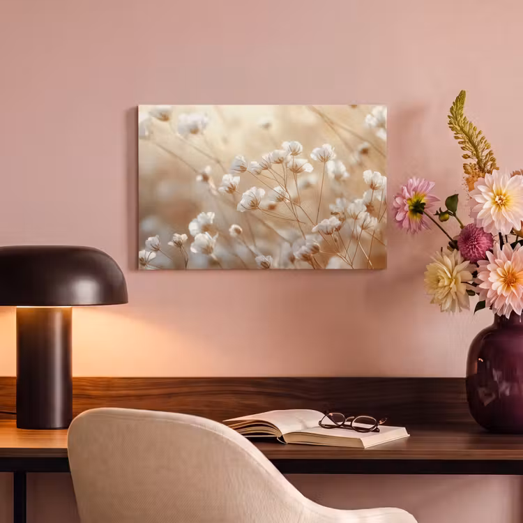 Canvas schilderij - Wilde - Bloemen - Wit — 4
