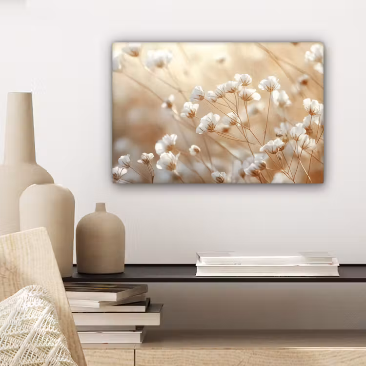 Canvas schilderij - Wilde - Bloemen - Wit — 5