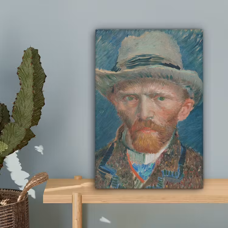 Canvas schilderij - Zelfportret 1887 - Schilderij van Vincent van Gogh — 4