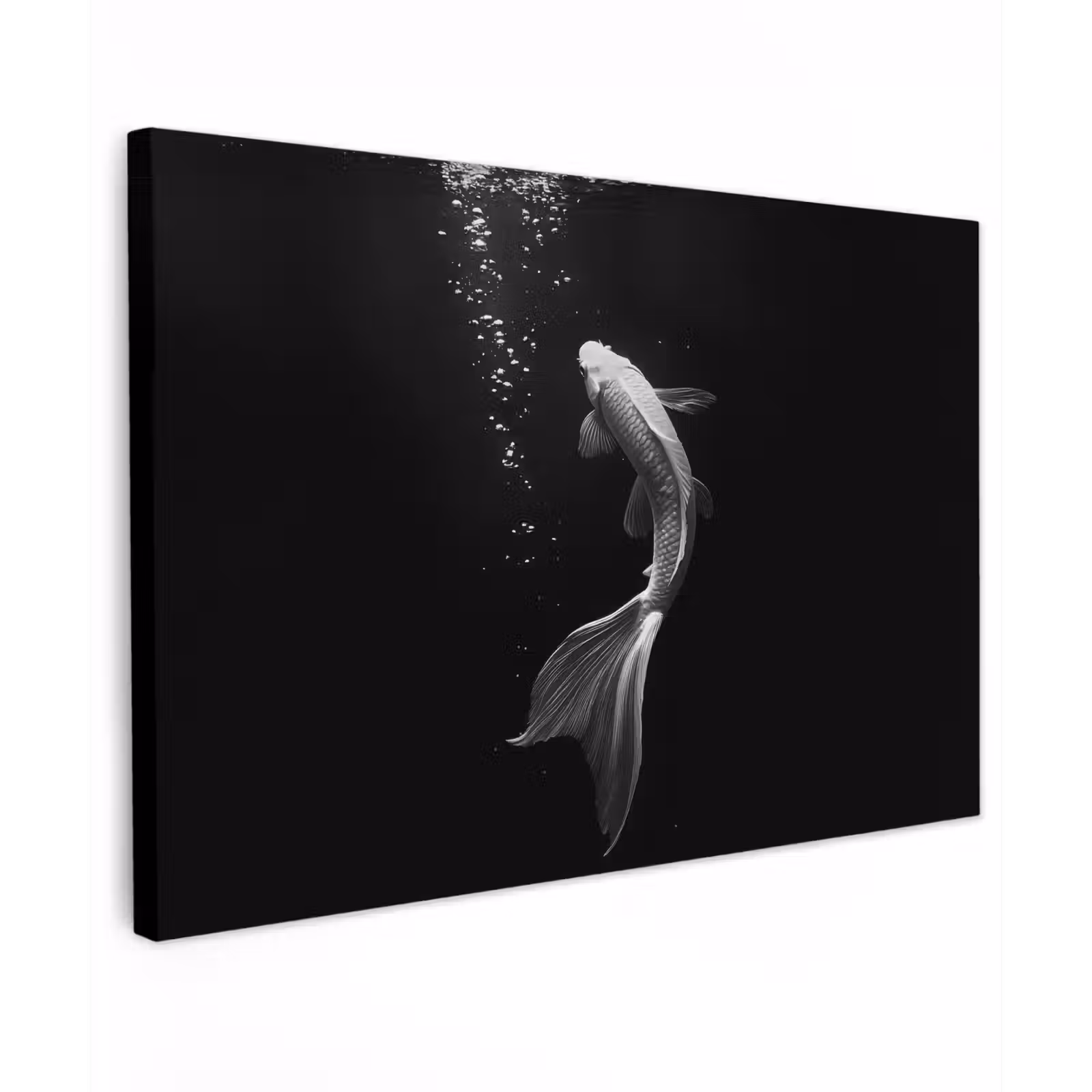 Canvas schilderij - Koi - Vis - Wit - Zwart — 1