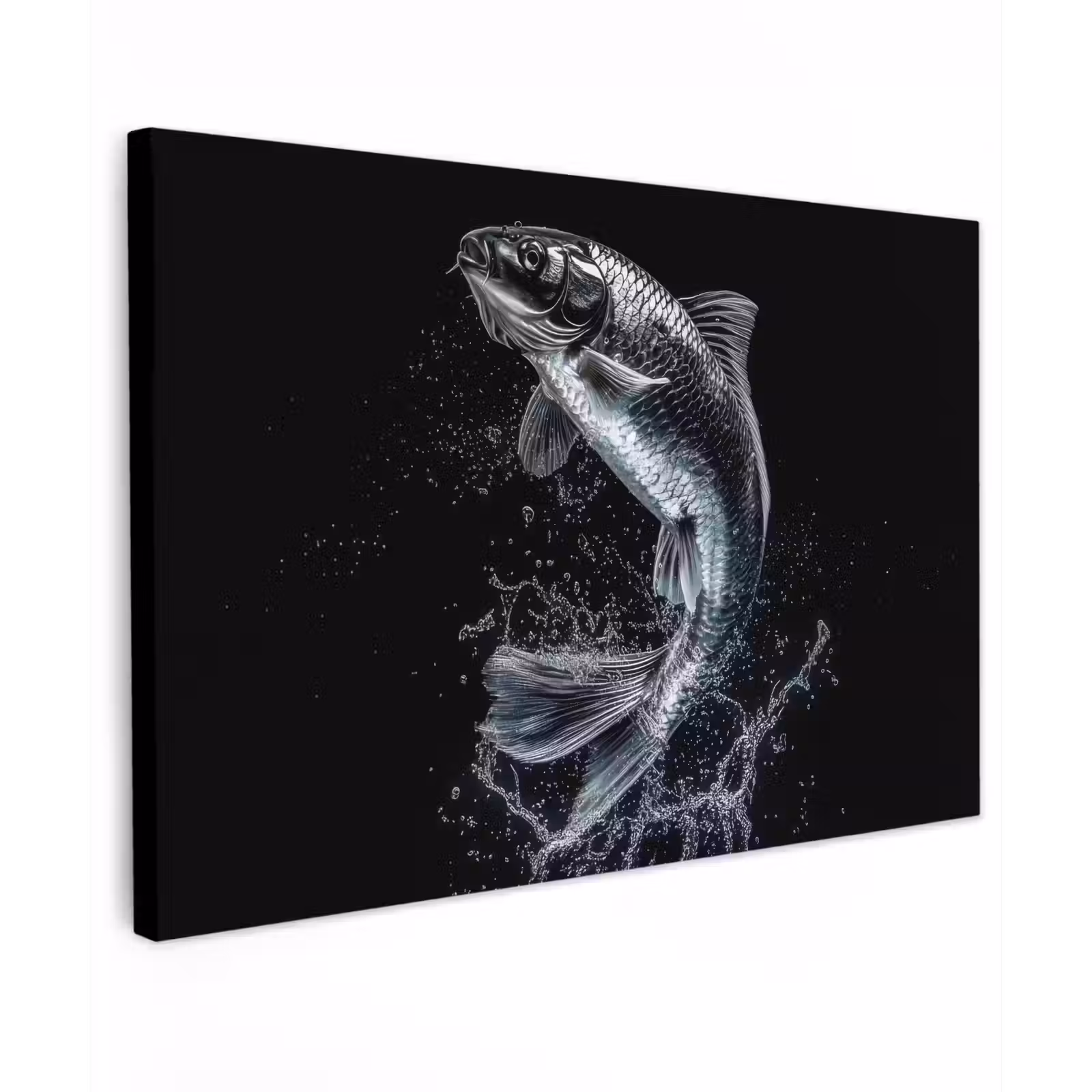 Canvas schilderij - Vis - Koi - Zwart - Water — 1