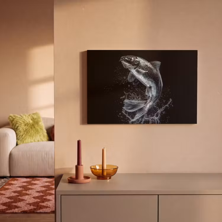 Canvas schilderij - Vis - Koi - Zwart - Water — 2