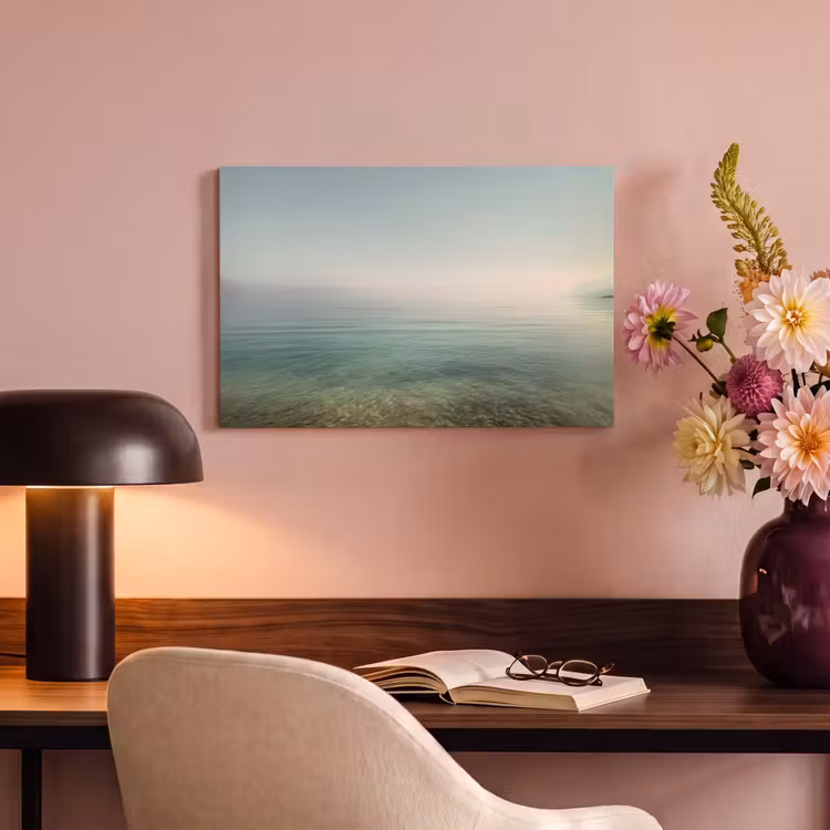 Canvas schilderij - Zee - Horizon - Blauw - Mist — 4