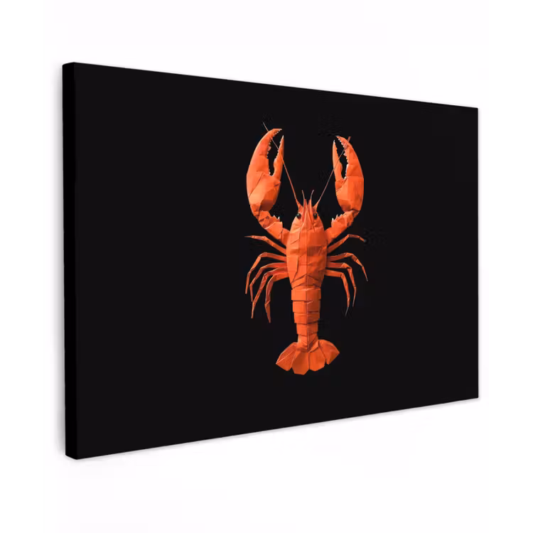 Canvas schilderij - Kreeft - Papier - Origami papier - Rood — 1