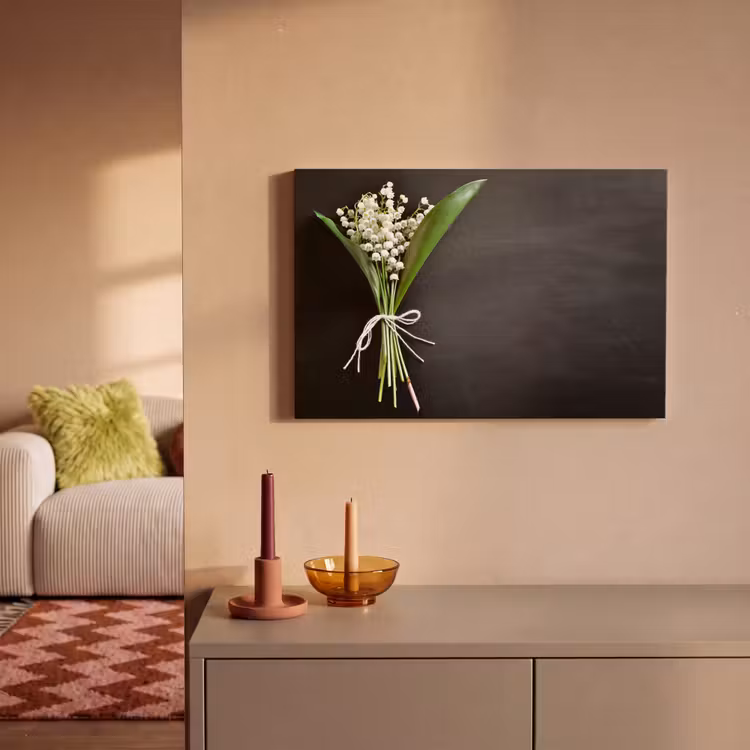 Canvas schilderij - Lelietjes van dalen - Bloemen - Strik — 2