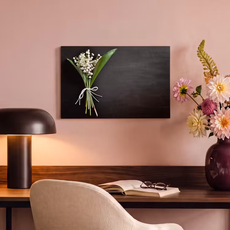 Canvas schilderij - Lelietjes van dalen - Bloemen - Strik — 4
