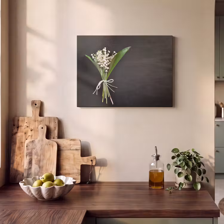 Canvas schilderij - Lelietjes van dalen - Bloemen - Strik - Flora — 3