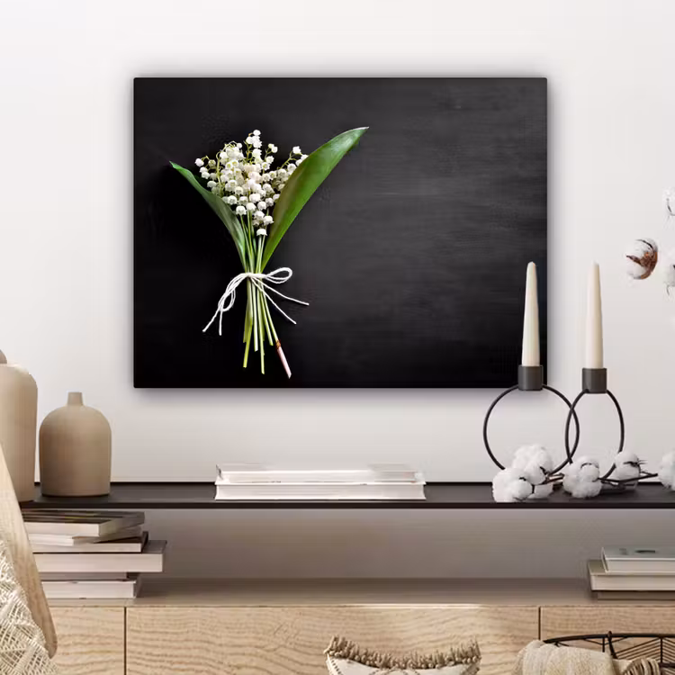 Canvas schilderij - Lelietjes van dalen - Bloemen - Strik - Flora — 5