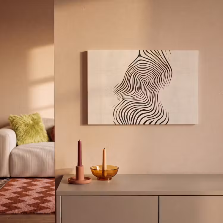 Canvas schilderij - Lijnen - Abstract - Golvend - Zwart — 2