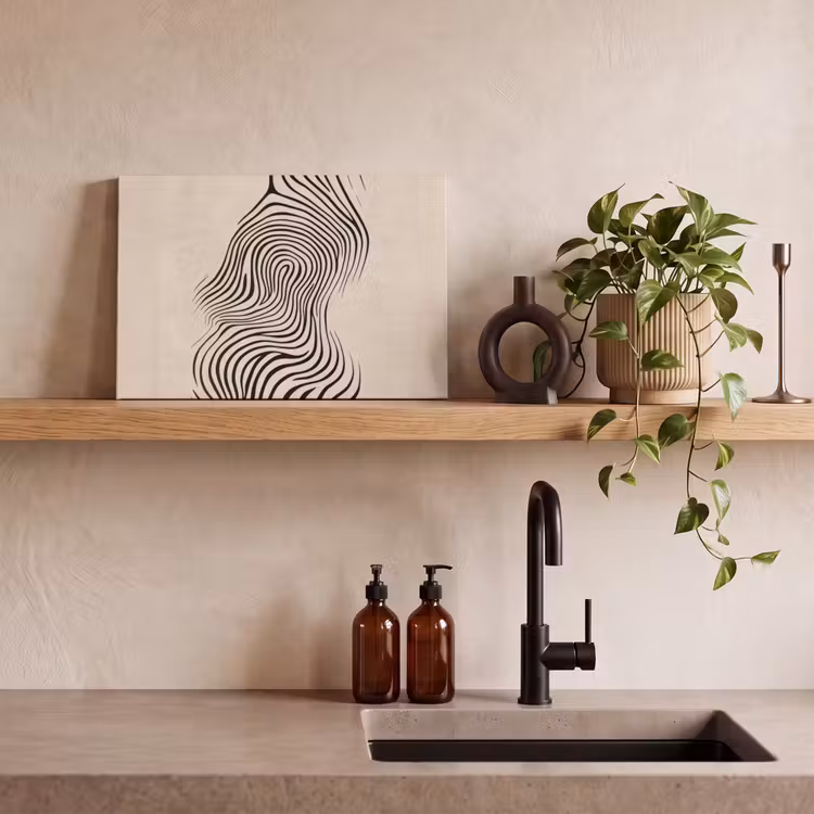 Canvas schilderij - Lijnen - Abstract - Golvend - Zwart — 3