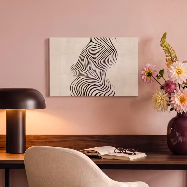 Canvas schilderij - Lijnen - Abstract - Golvend - Zwart — 4
