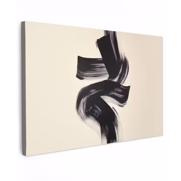 Canvas schilderij - Strepen - Zwart - Abstract — 1