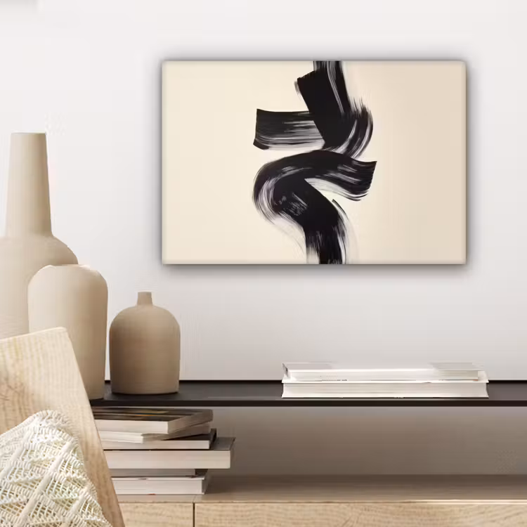 Canvas schilderij - Strepen - Zwart - Abstract — 5