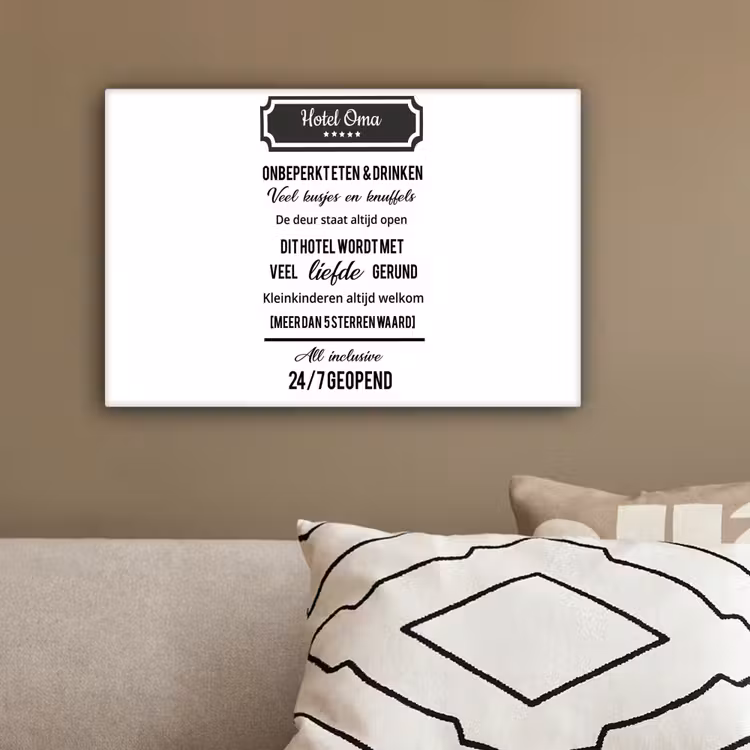 Canvas schilderij - Hotel oma - Spreuken - Oma - Quotes — 3