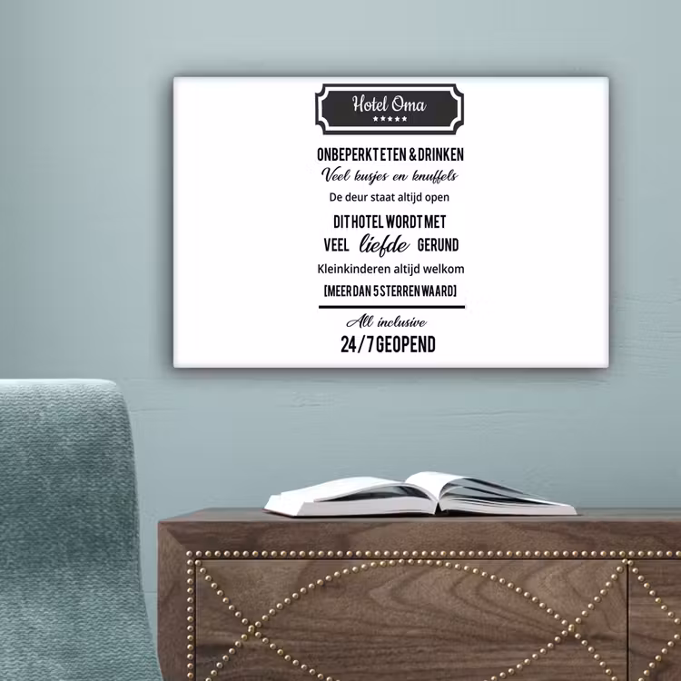Canvas schilderij - Hotel oma - Spreuken - Oma - Quotes — 4