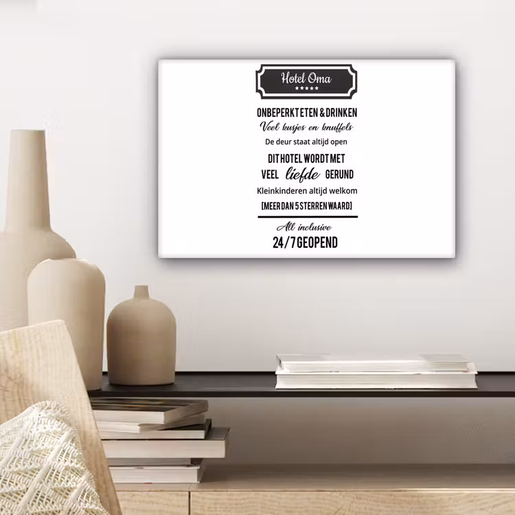 Canvas schilderij - Hotel oma - Spreuken - Oma - Quotes — 5