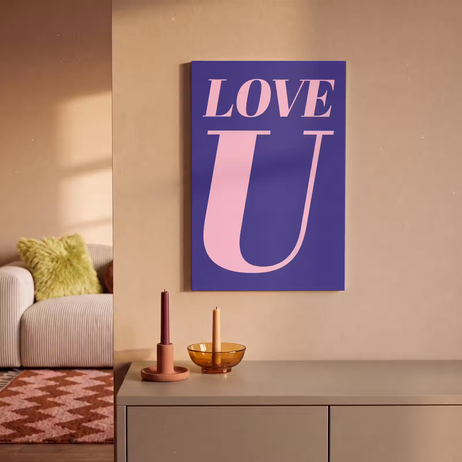 Canvas schilderij - Love - Blauw - Valentijn — 1