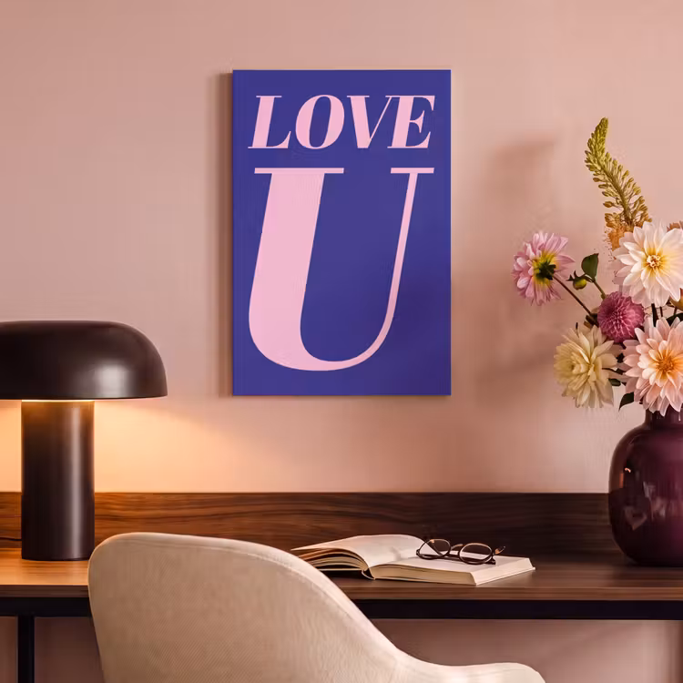 Canvas schilderij - Love - Blauw - Valentijn — 2