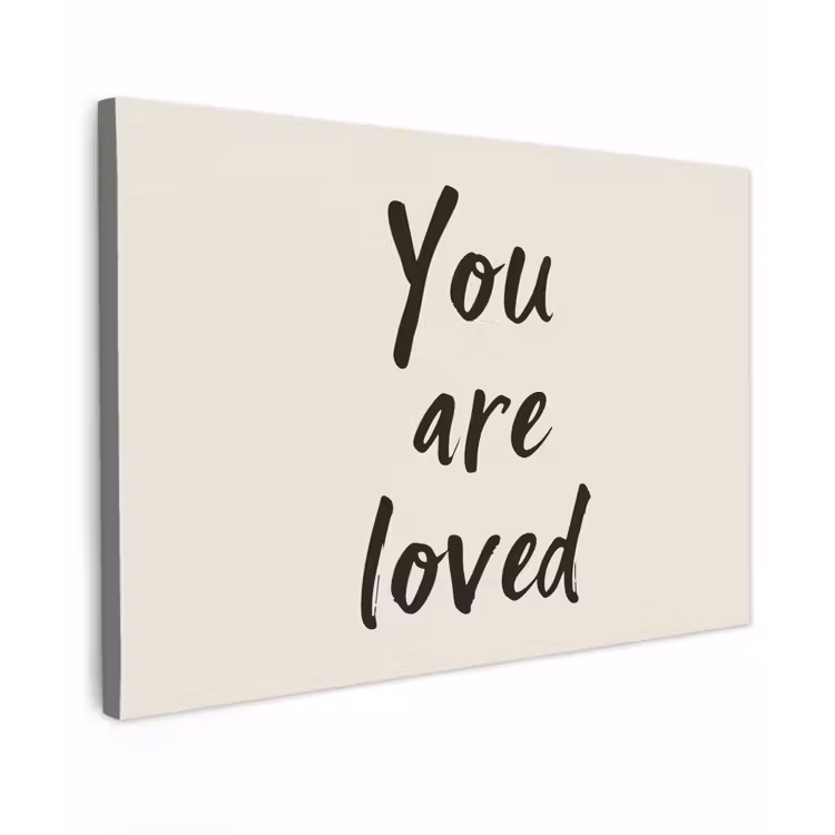 Canvas schilderij - Minimalistisch - Beige - Love — 1