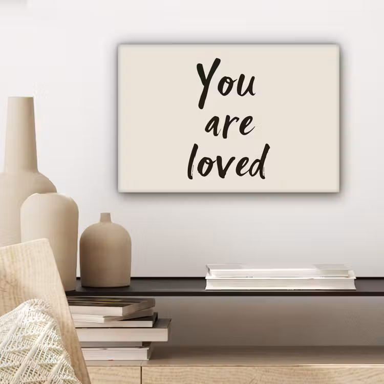 Canvas schilderij - Minimalistisch - Beige - Love — 5