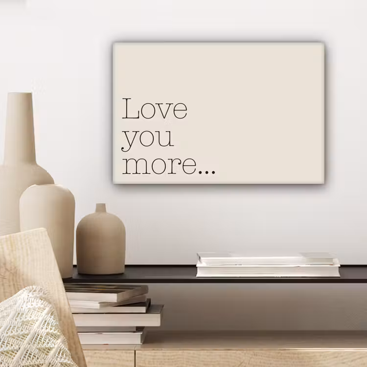 Canvas schilderij - Minimalistisch - Love - Beige — 5