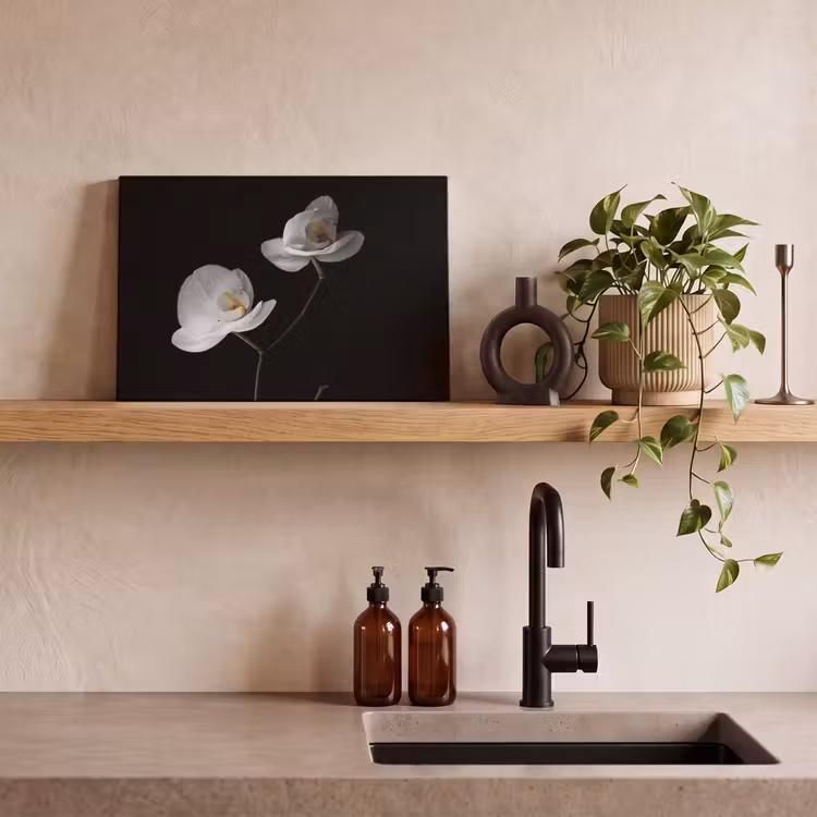 Canvas schilderij - Orchidee - Bloemen - Zwart - Wit - Stilleven — 3