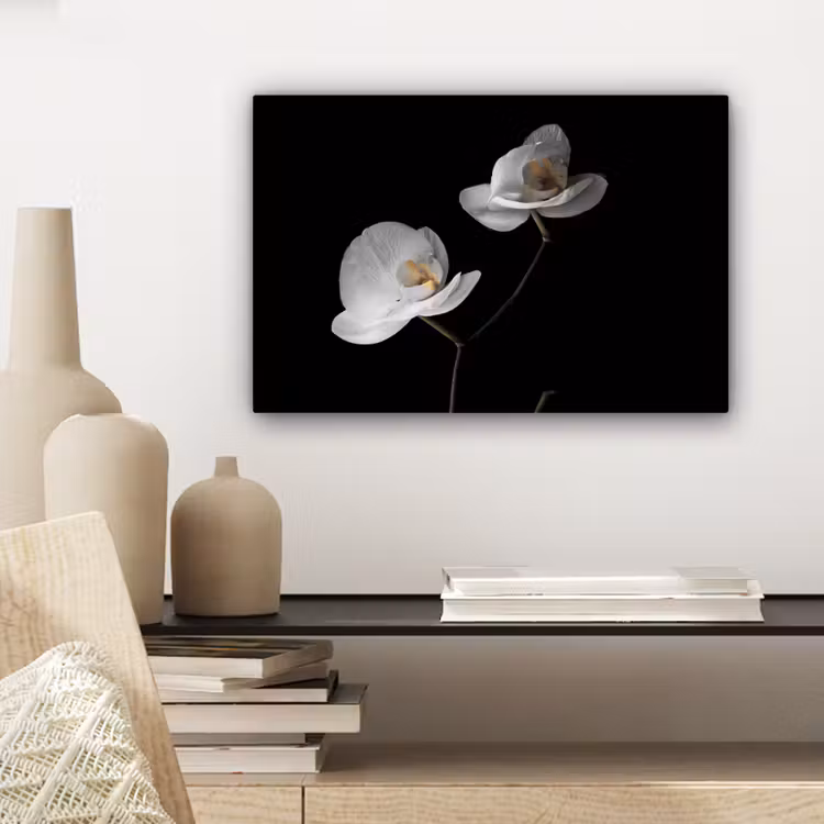 Canvas schilderij - Orchidee - Bloemen - Zwart - Wit - Stilleven — 5