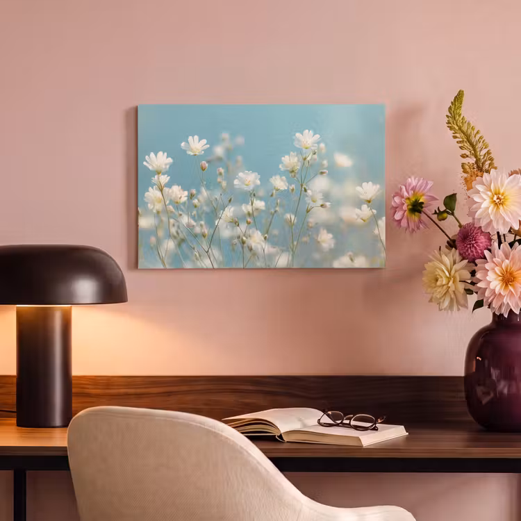 Canvas schilderij - Stengels - Bloemen - Lucht - Wit — 4