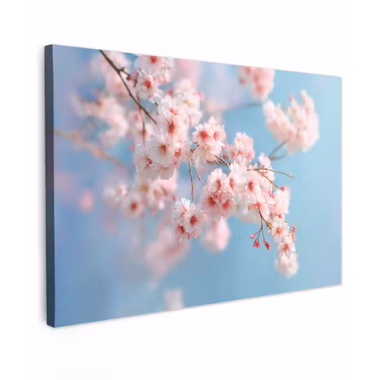 Canvas schilderij - Takken - Bloesems - Roze — 1