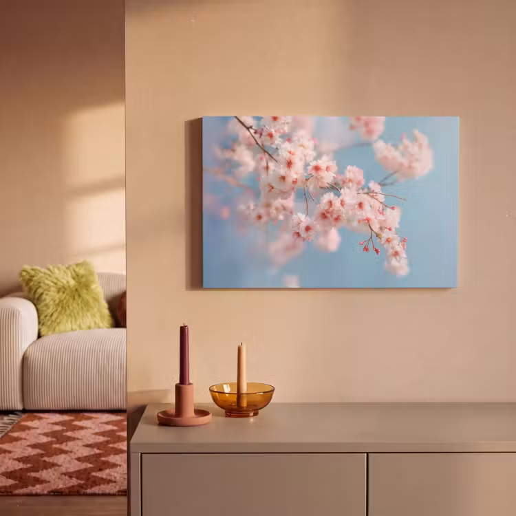 Canvas schilderij - Takken - Bloesems - Roze — 2