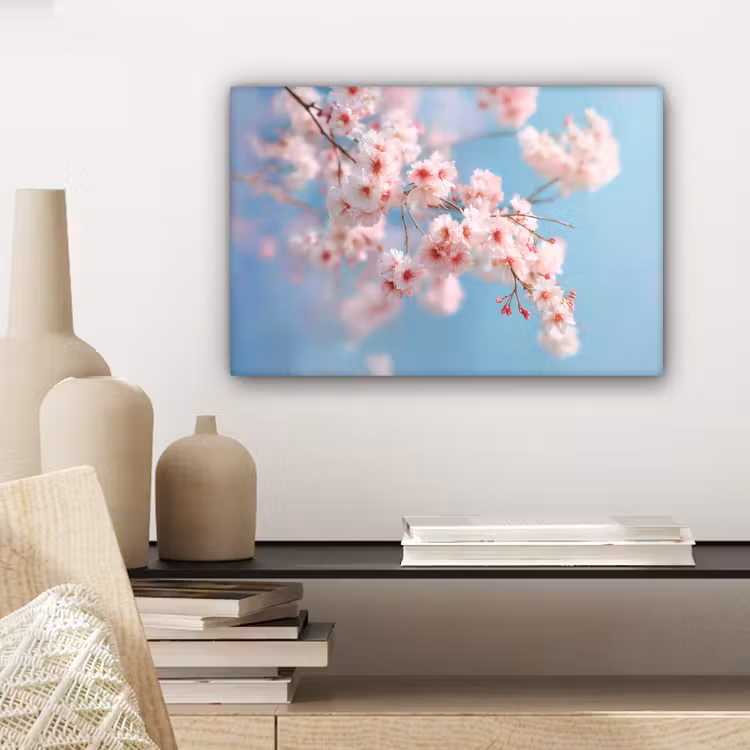 Canvas schilderij - Takken - Bloesems - Roze — 5