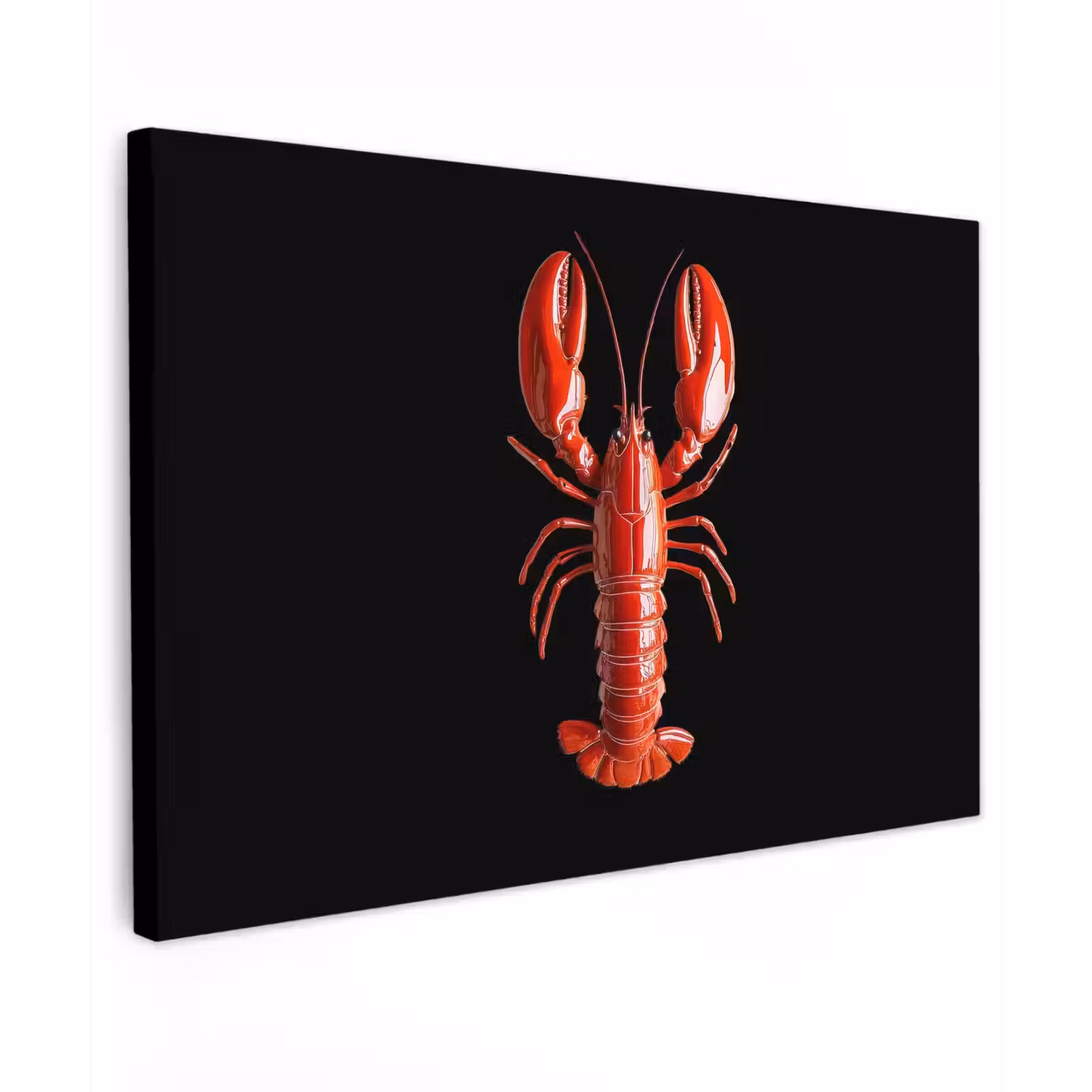 Canvas schilderij - Kreeft - Glossier Rood - Zwart — 1