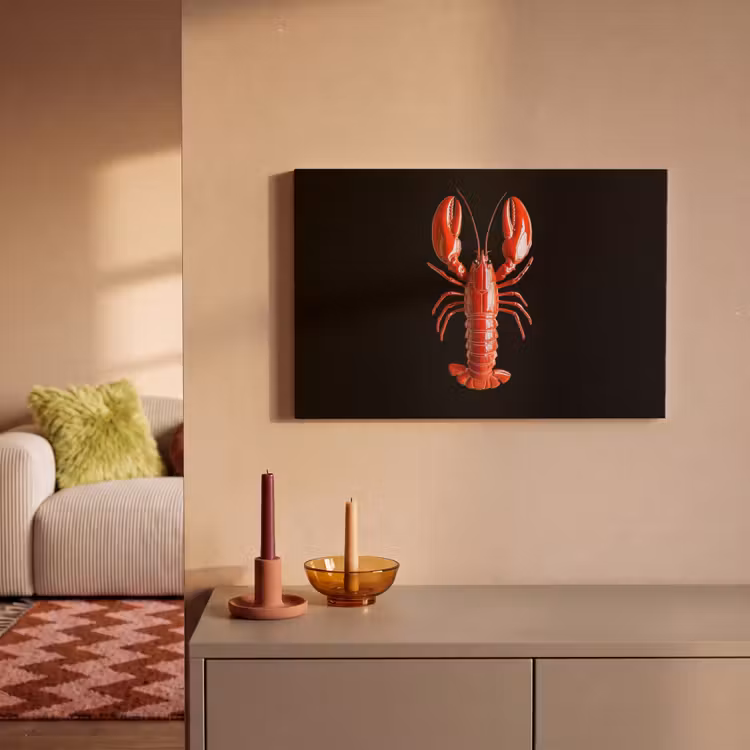 Canvas schilderij - Kreeft - Glossier Rood - Zwart — 2