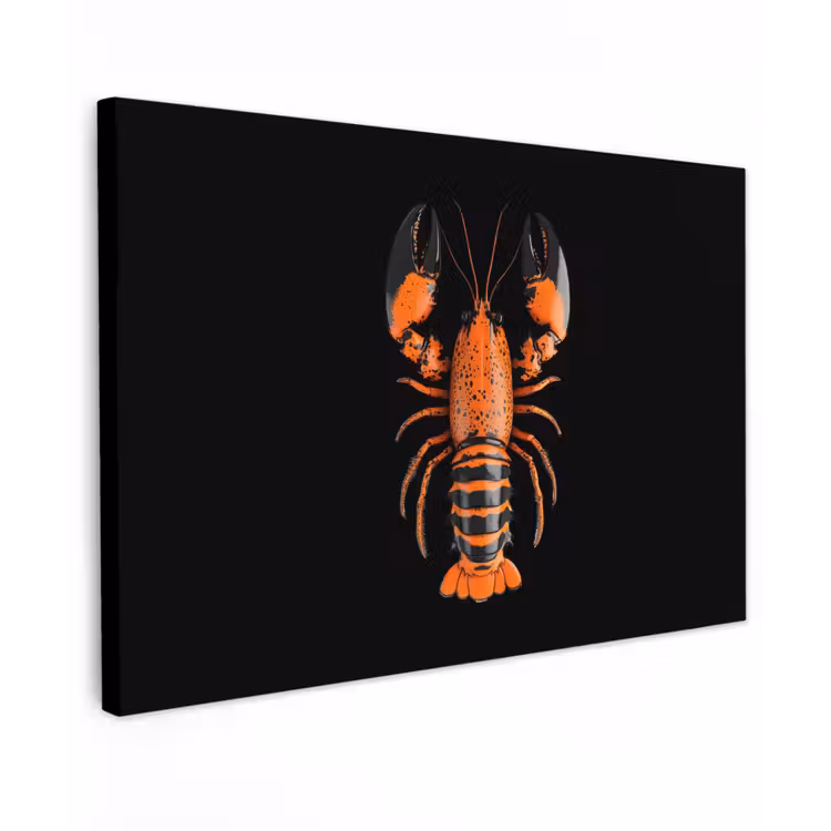 Canvas schilderij - Kreeft - Oranje - Zwart - Modern — 1