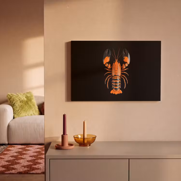 Canvas schilderij - Kreeft - Oranje - Zwart - Modern — 2